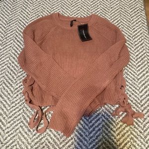 Pink detailed side sweater